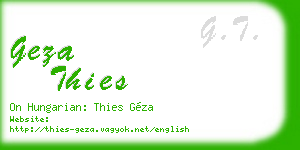 geza thies business card